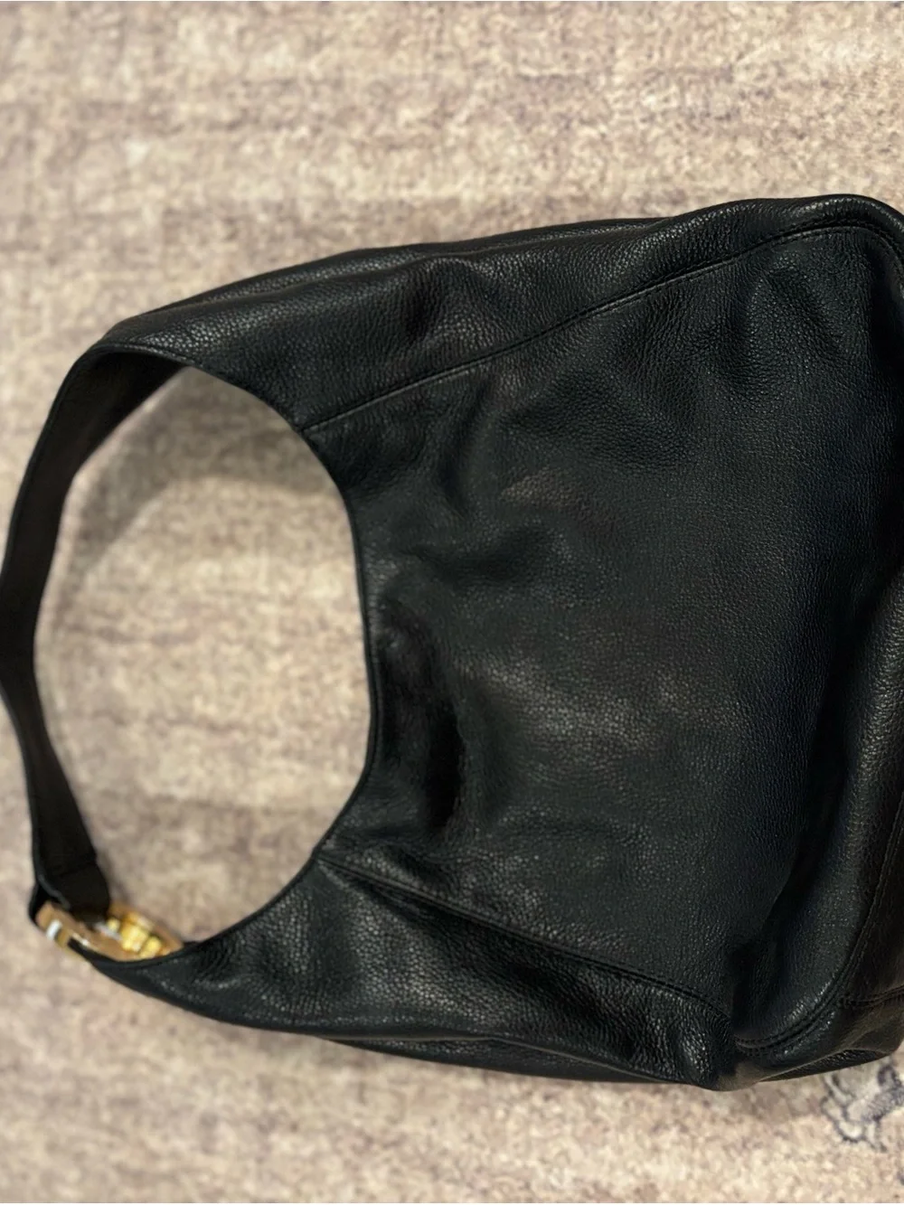 MICHAEL Michael Kors Black Leather Tote with Branded Interior